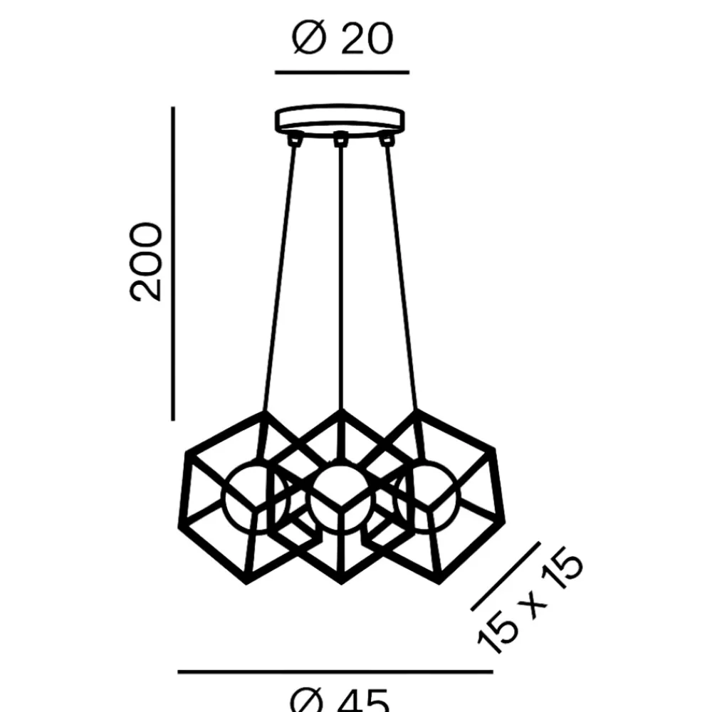 Lampadari Cucina-Perenz Illuminazione Lampadario cube oro per cucina