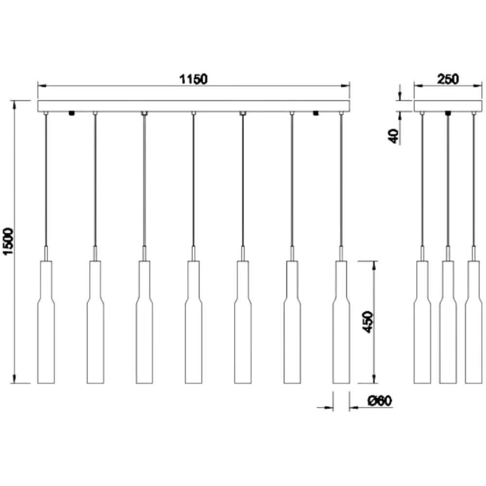 Lampadari Cucina-Selezionato da Mazzolaluce Lampadario cucina con pendenti led da 2300k a 4000k moderno