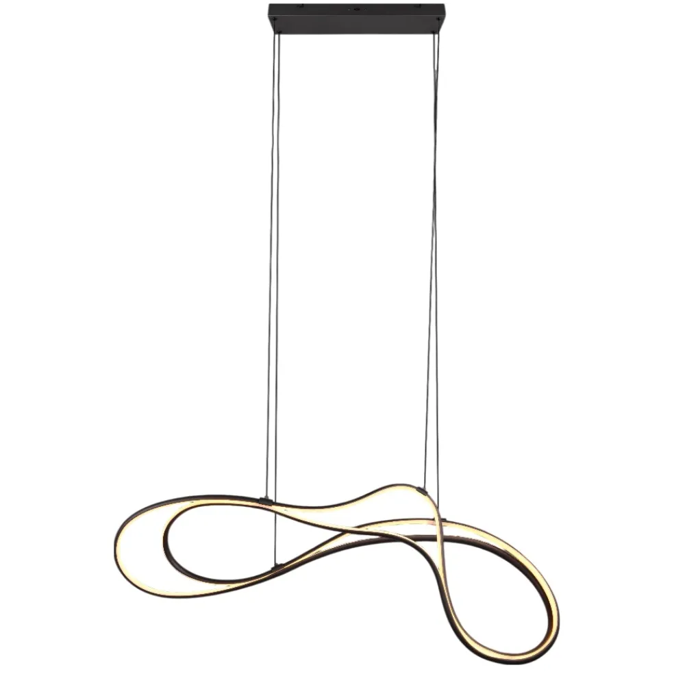 Lampadari Cucina-Selezionato da Mazzolaluce Lampadario cucina moderna led 57w da 2300k a 4000k nero