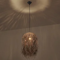 Lampadari Moderni-Selezionato da Mazzolaluce Lampadario cugino itt per soggiorno in rattan e alga marina