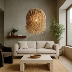 Lampadari Moderni-Selezionato da Mazzolaluce Lampadario cugino itt per soggiorno in rattan e alga marina