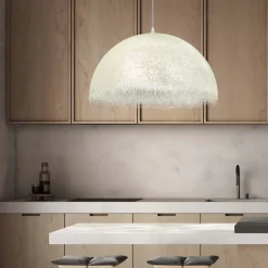 Lampadari Cucina-Selezionato da Mazzolaluce Lampadario cupola bianca 60cm fibra di vetro per cucina moderna