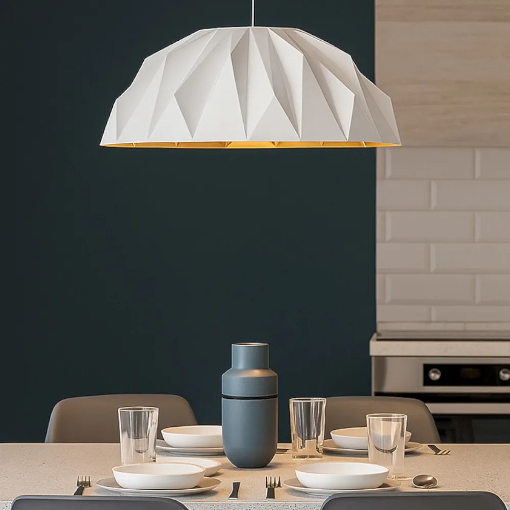Lampadari Cucina-Perenz Illuminazione Lampadario cupola bianco oro per cucina moderna perenz