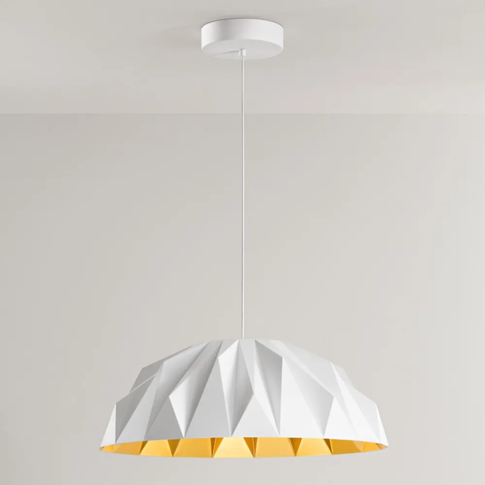 Lampadari Cucina-Perenz Illuminazione Lampadario cupola bianco oro per cucina moderna perenz