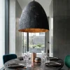 Lampadari Moderni-Selezionato da Mazzolaluce Lampadario cupola 36cm a sospensione nera carta seta di gelso naturale