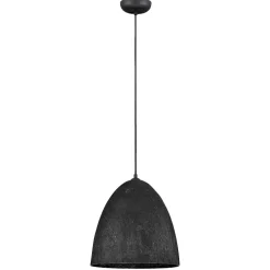 Lampadari Moderni-Selezionato da Mazzolaluce Lampadario cupola 36cm a sospensione nera carta seta di gelso naturale
