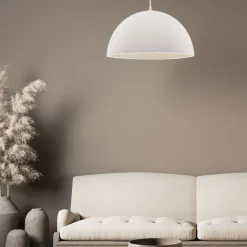 Lampadari Cucina-Selezionato da Mazzolaluce Lampadario cupola 50cm bianca effetto pietra per cucina