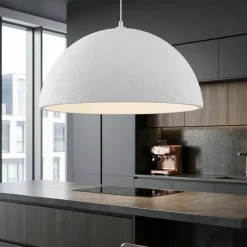 Lampadari Cucina-Selezionato da Mazzolaluce Lampadario cupola 50cm bianca effetto pietra per cucina