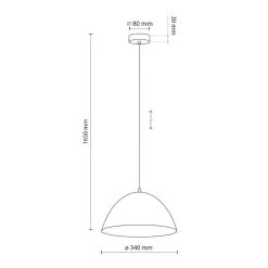 Lampadari Cucina-Selezionato da Mazzolaluce Lampadario cupola 34cm bianco di metallo per cucina