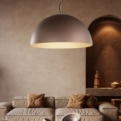 Lampadari Cucina-Perenz Illuminazione Lampadario cupola 60cm marrone oro per cucina steel perenz