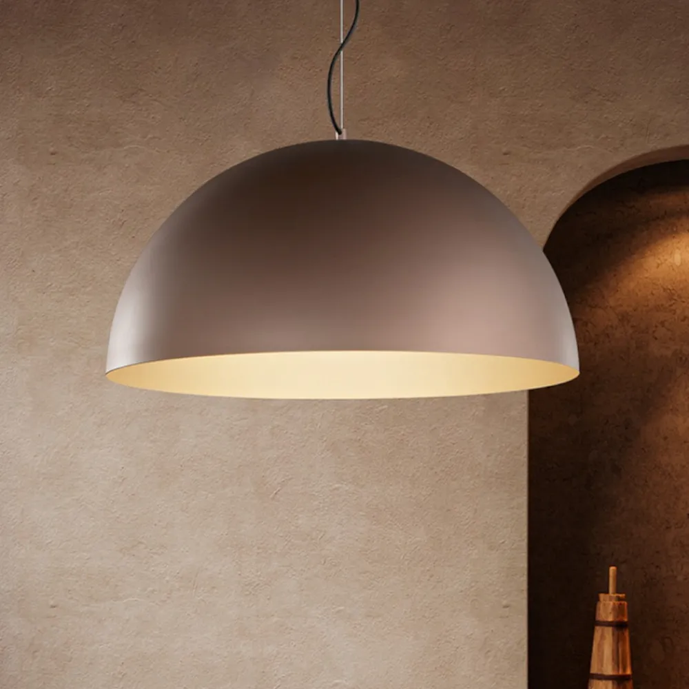 Lampadari Cucina-Perenz Illuminazione Lampadario cupola 80cm marrone oro per cucina steel perenz