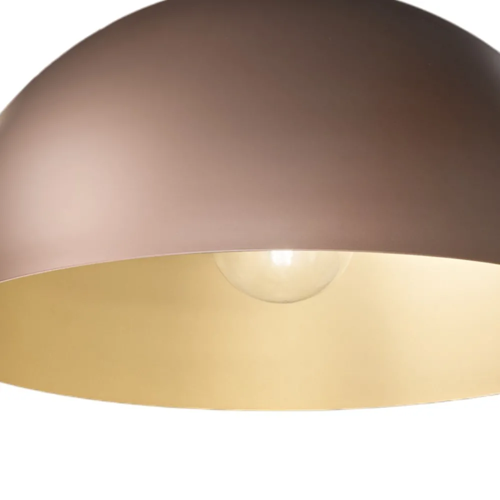 Lampadari Cucina-Perenz Illuminazione Lampadario cupola 80cm marrone oro per cucina steel perenz