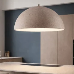 Lampadari Cucina-Selezionato da Mazzolaluce Lampadario cupola 60cm marrone effetto pietra per sala da pranzo