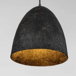 Lampadari Moderni-Selezionato da Mazzolaluce Lampadario cupola 50cm nero carta seta di gelso per sala da pranzo