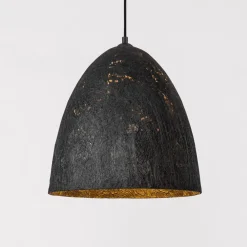 Lampadari Moderni-Selezionato da Mazzolaluce Lampadario cupola 50cm nero carta seta di gelso per sala da pranzo