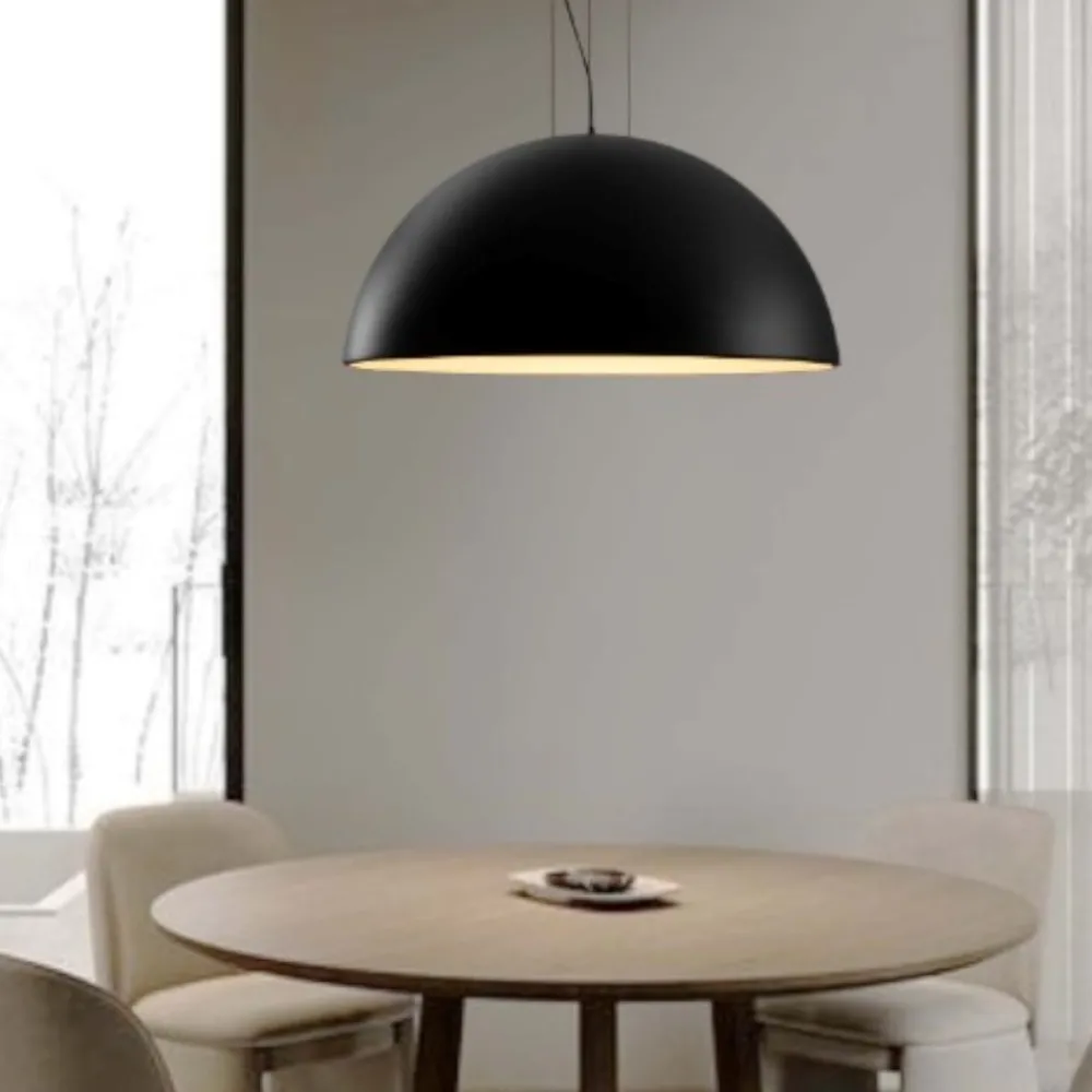 Lampadari Cucina-Selezionato da Mazzolaluce Lampadario cupola 70cm nero per cucina