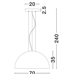 Lampadari Cucina-Selezionato da Mazzolaluce Lampadario cupola 70cm nero per cucina