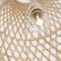 Lampadari Cucina-Selezionato da Mazzolaluce Lampadario cupola 40 cm rattan naturale per sala da pranzo