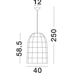 Lampadari Cucina-Selezionato da Mazzolaluce Lampadario cupola 40 cm rattan naturale per sala da pranzo