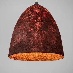 Lampadari Moderni-Selezionato da Mazzolaluce Lampadario cupola 36cm rossa a sospensione carta seta di gelso