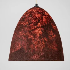Lampadari Moderni-Selezionato da Mazzolaluce Lampadario cupola 36cm rossa a sospensione carta seta di gelso