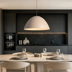 Lampadari Cucina-Selezionato da Mazzolaluce Lampadario cupola di metallo 50 cm sabbia per cucina