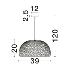 Lampadari Moderni-Selezionato da Mazzolaluce Lampadario cupola di rattan bamboo naturale per soggiorno