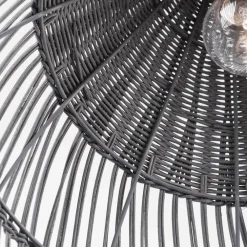 Lampadari Cucina-Selezionato da Mazzolaluce Lampadario cupola di rattan grigio 42 cm per cucina