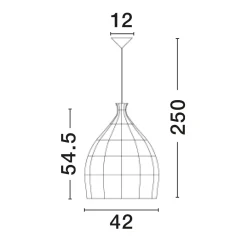 Lampadari Cucina-Selezionato da Mazzolaluce Lampadario cupola di rattan grigio 42 cm per cucina