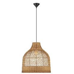Lampadari Moderni-Selezionato da Mazzolaluce Lampadario cupola di rattan miele a sospensione 40 cm per soggiorno