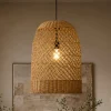Lampadari Moderni-Selezionato da Mazzolaluce Lampadario cupola di rattan miele intrecciato 41 cm per sala da pranzo