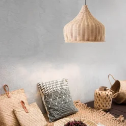 Lampadari Cucina-Selezionato da Mazzolaluce Lampadario cupola di rattan naturale per cucina