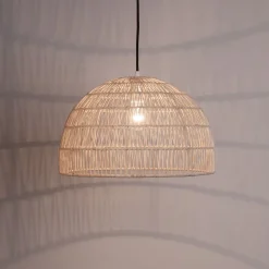 Lampadari Cucina-Selezionato da Mazzolaluce Lampadario cupola di rattan naturale 40 cm per cucina
