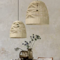 Lampadari Cucina-Selezionato da Mazzolaluce Lampadario cupola di rattan naturale 46 cm per cucina