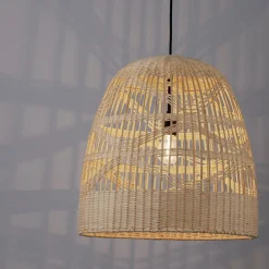 Lampadari Cucina-Selezionato da Mazzolaluce Lampadario cupola di rattan naturale 46 cm per cucina