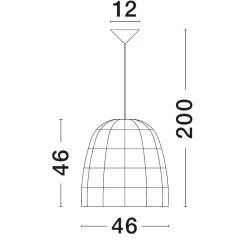 Lampadari Cucina-Selezionato da Mazzolaluce Lampadario cupola di rattan naturale 46 cm per cucina