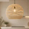 Lampadari Cucina-Selezionato da Mazzolaluce Lampadario cupola di rattan naturale 49 cm per cucina