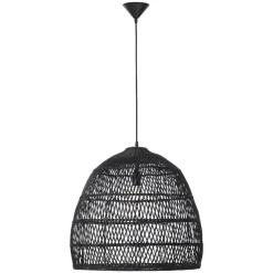 Lampadari Moderni-Selezionato da Mazzolaluce Lampadario cupola di rattan nero per soggiorno sala da pranzo