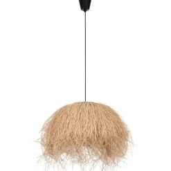 Lampadari Cucina-Selezionato da Mazzolaluce Lampadario cupola fili di rattan naturale per tavolo sala da cucina