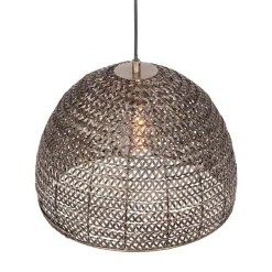 Lampadari Moderni-Selezionato da Mazzolaluce Lampadario cupola maglie di metallo ottone invecchiato