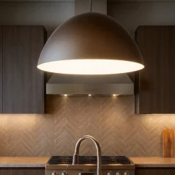 Lampadari Cucina-Selezionato da Mazzolaluce Lampadario cupola marrone 50cm per cucina