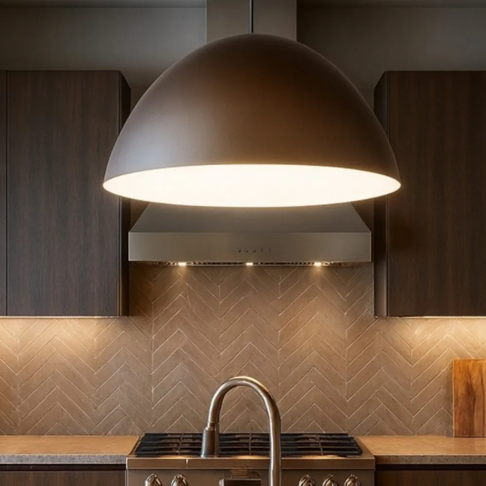 Lampadari Cucina-Selezionato da Mazzolaluce Lampadario cupola marrone 50cm per cucina