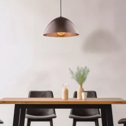 Lampadari Cucina-Selezionato da Mazzolaluce Lampadario cupola marrone 34cm per cucina