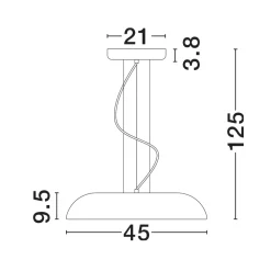 Lampadari Cucina-Selezionato da Mazzolaluce Lampadario cupola marrone led 25w 3000k per tavolo rotondo