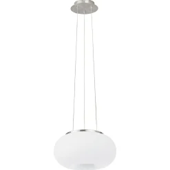 Lampadario Camera Da Letto-Eglo Lampadario da camera da letto di vetro bianco optica