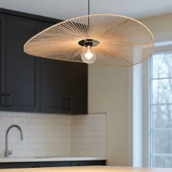 Lampadari Cucina-Selezionato da Mazzolaluce Lampadario da cucina a cerchio ondulato marrone per tavolo