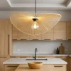 Lampadari Cucina-Selezionato da Mazzolaluce Lampadario da cucina a cerchio ondulato marrone in corda per tavolo 58 cm