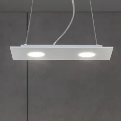Lampadari Cucina-Affralux Lampadario da cucina flet bianco rettangolare