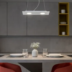 Lampadari Cucina-Affralux Lampadario da cucina flet bianco rettangolare