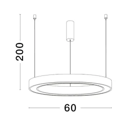 Lampadari Moderni-Selezionato da Mazzolaluce Lampadario da cucina anello bianco led 3000k 60cm dimmerabile